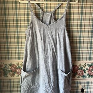 Gray Sleeveless Dress with pockets